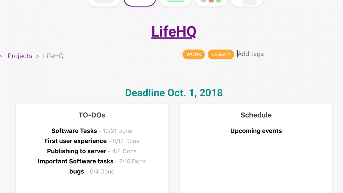 LifeHQ Roadmap Update #1