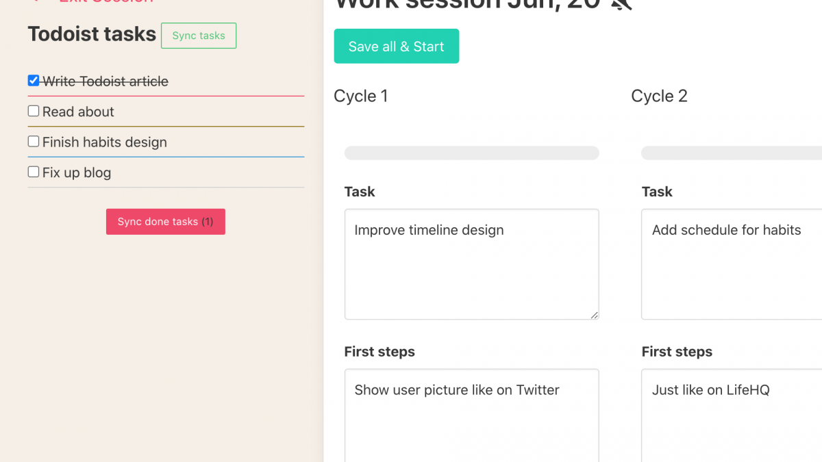 FocusHub + Todoist: Finish your daily tasks in record time
